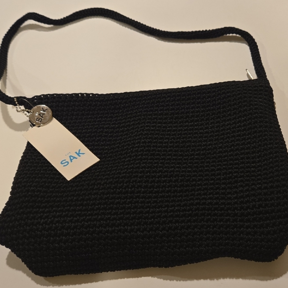 The Sak Black Knit Shoulder Bag